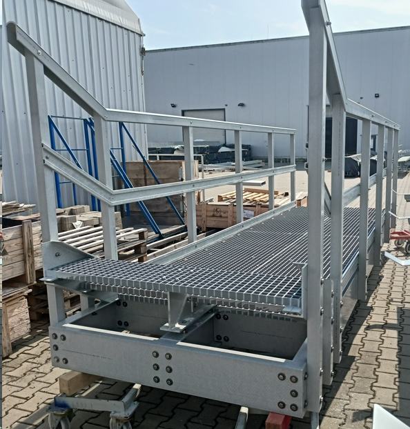FRP stairway and platform for use in fish farming facilities
