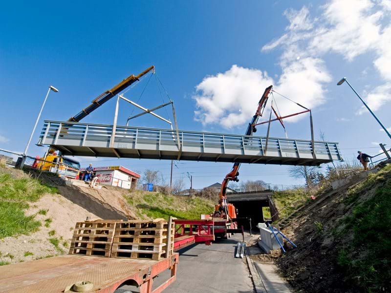 bild av glasfiberbro i Norre Aaby Danmark