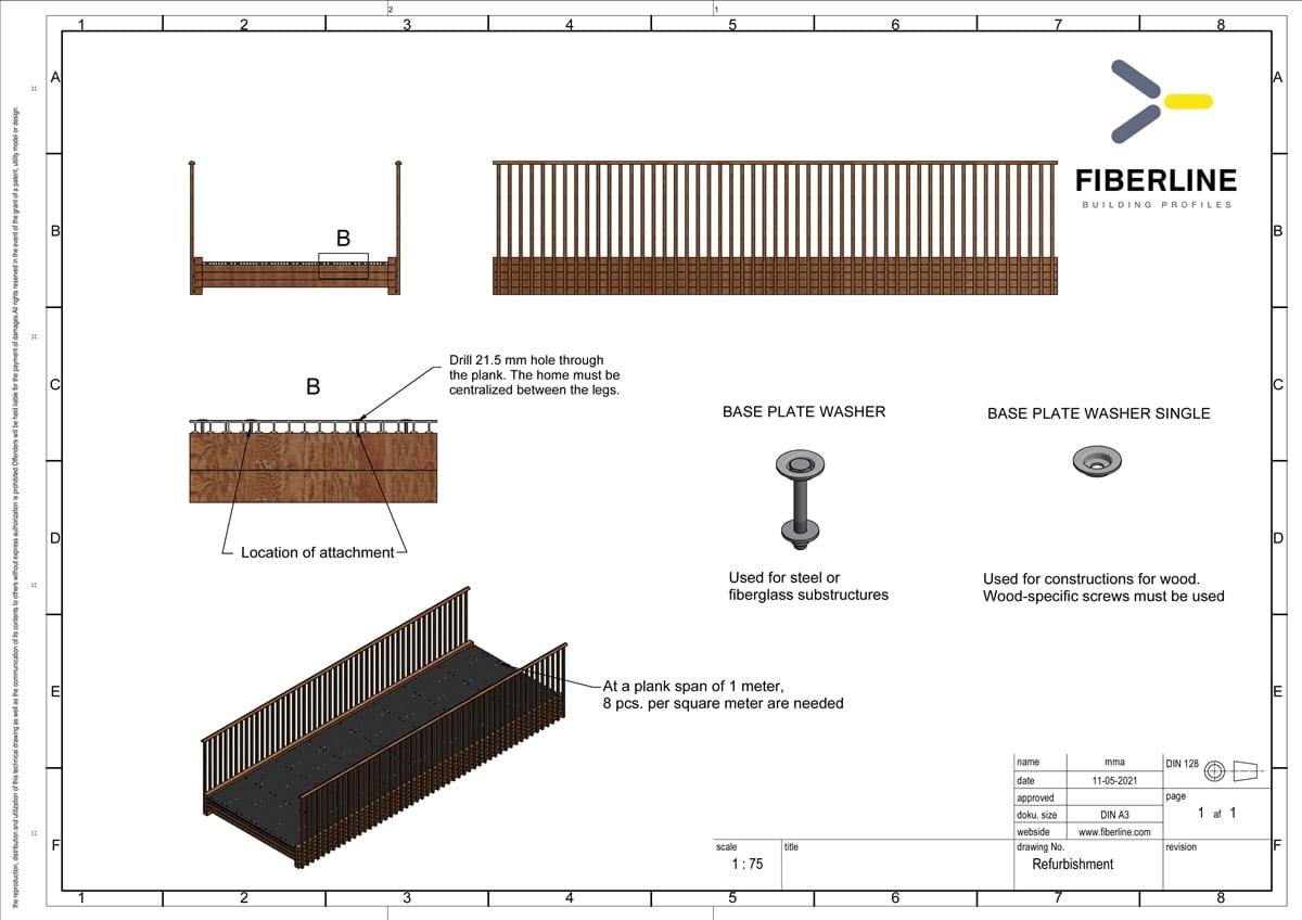 Ritning av Fiberline renoveringsbro